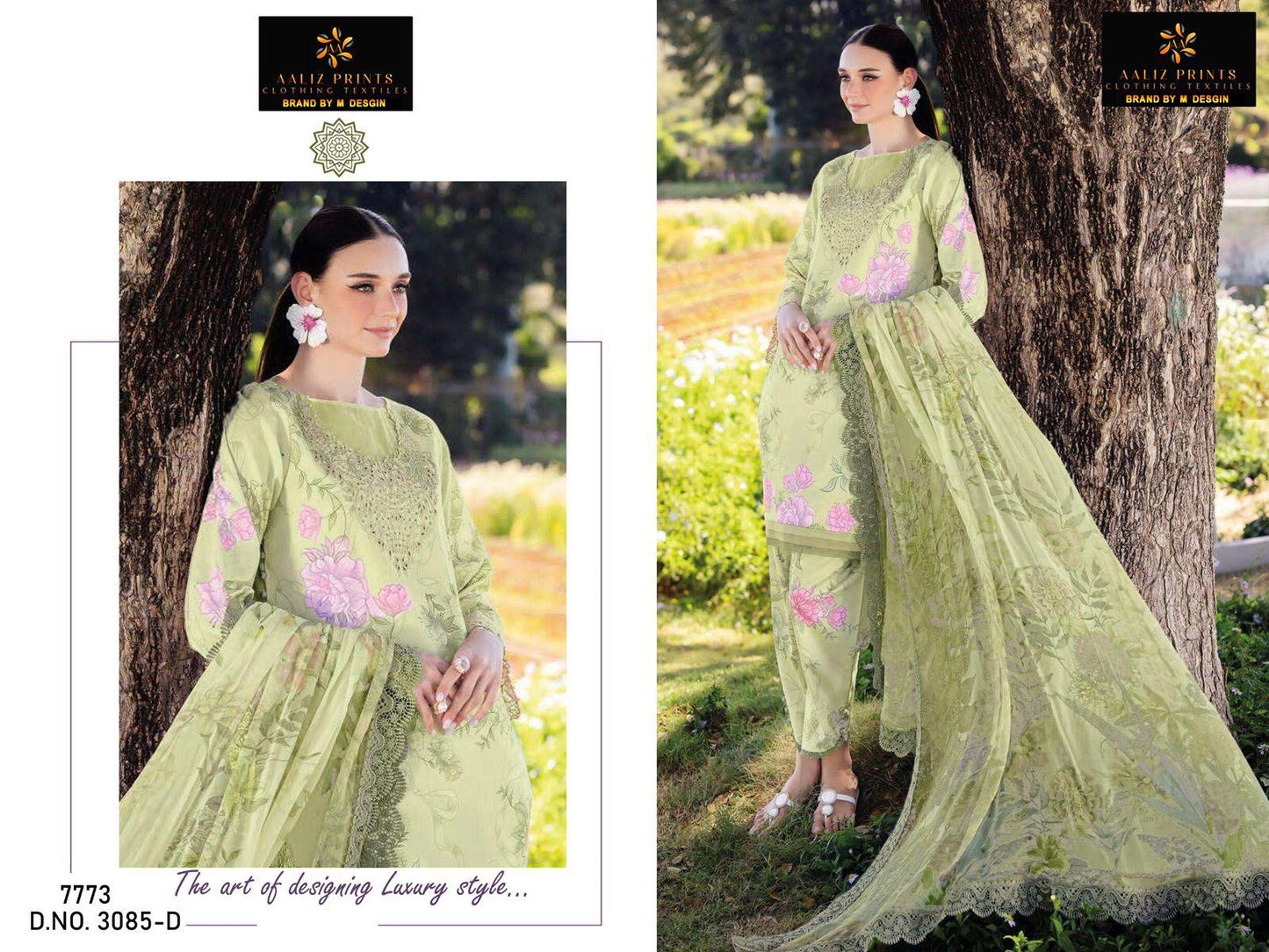 3085-D Aaliz Print Printed Pakistani Patch Suits