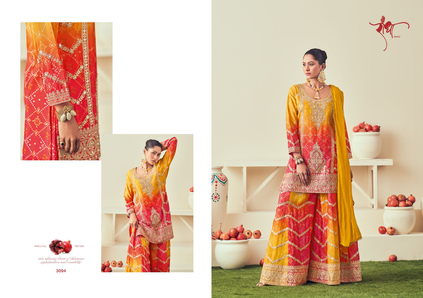 3094 Rangmahal Radha Trendz Premium Chinon Readymade Suits