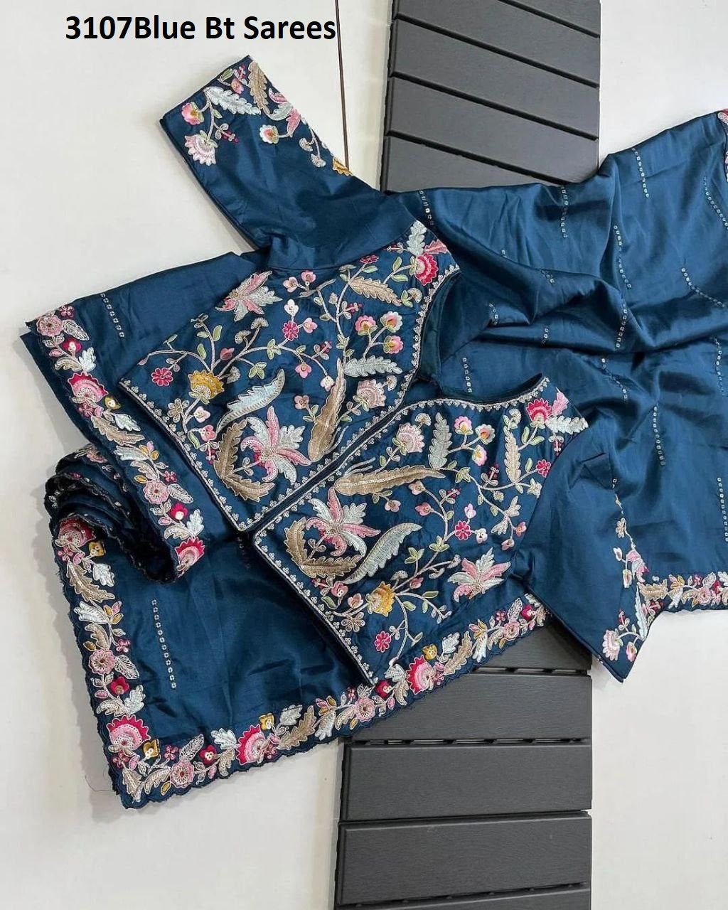 3107Blue Bt Sarees