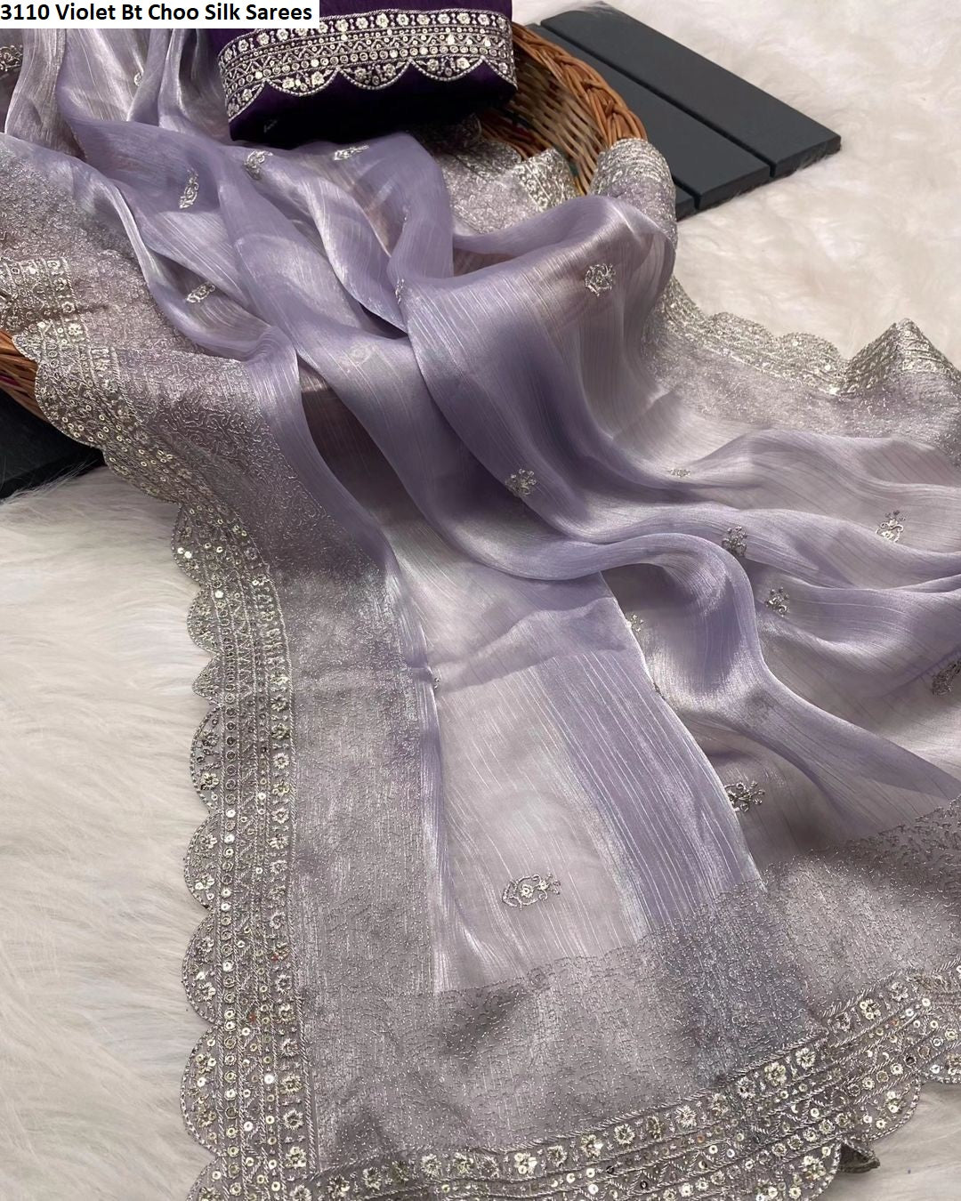 3110 Violet Bt Choo Silk Sarees