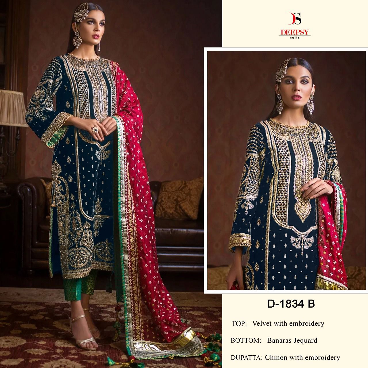 1834-B Deepsy Pakistani Salwar Suits