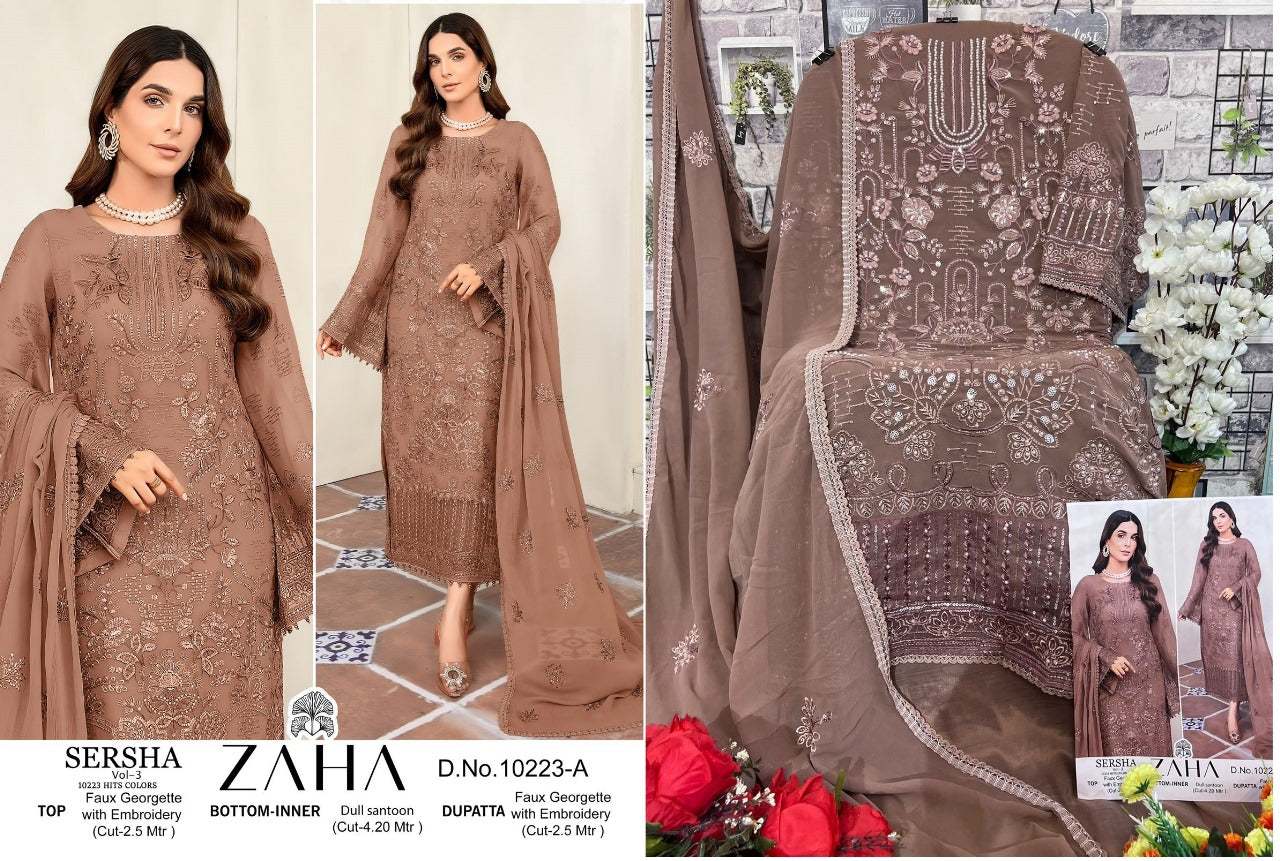 10223A Zaha Pakistani Salwar Suits