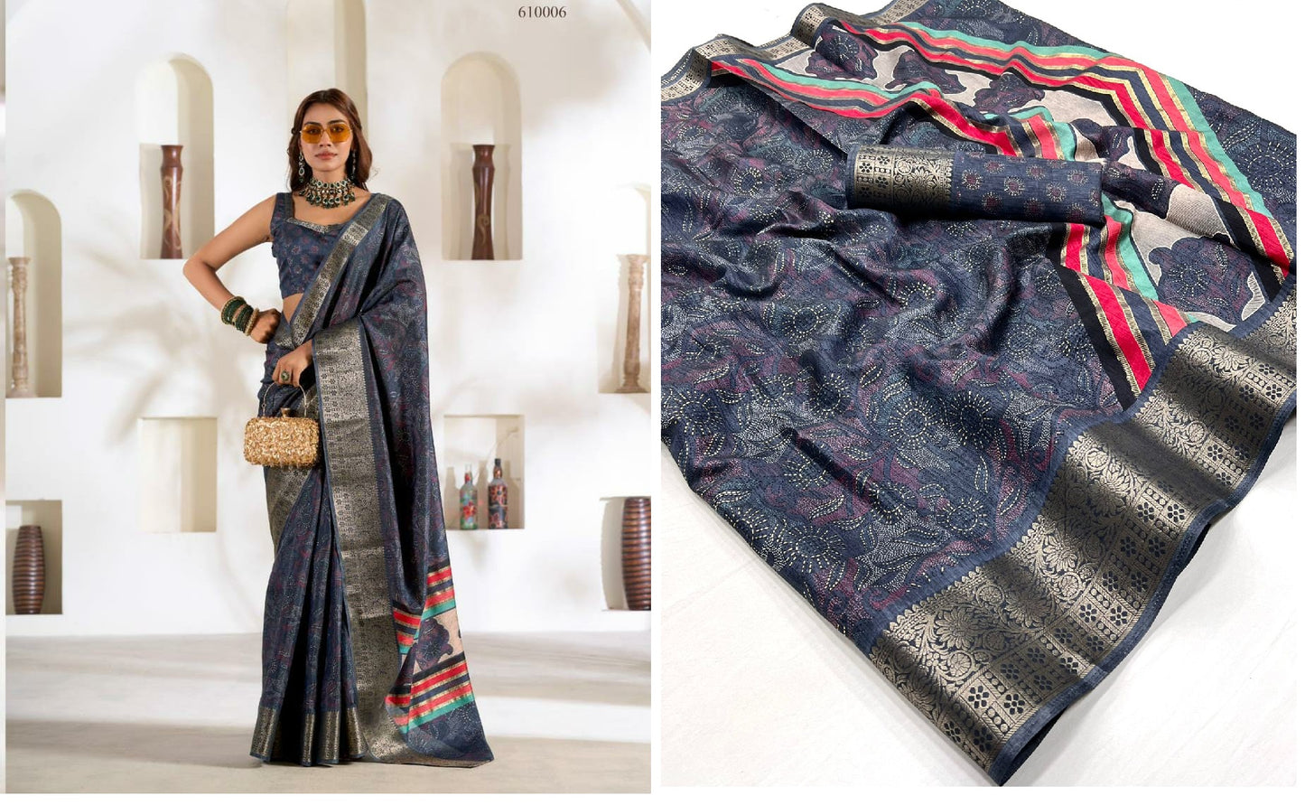 610006 Violet Silk Rajpath Sarees