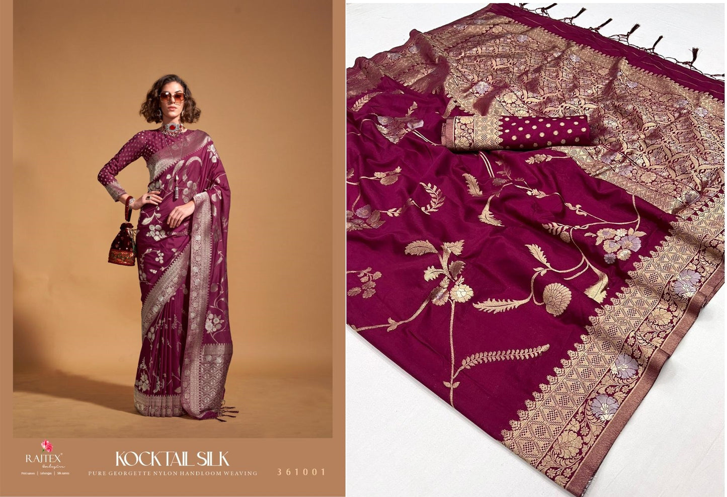 361001 Kocktail Silk Rajtex Sarees