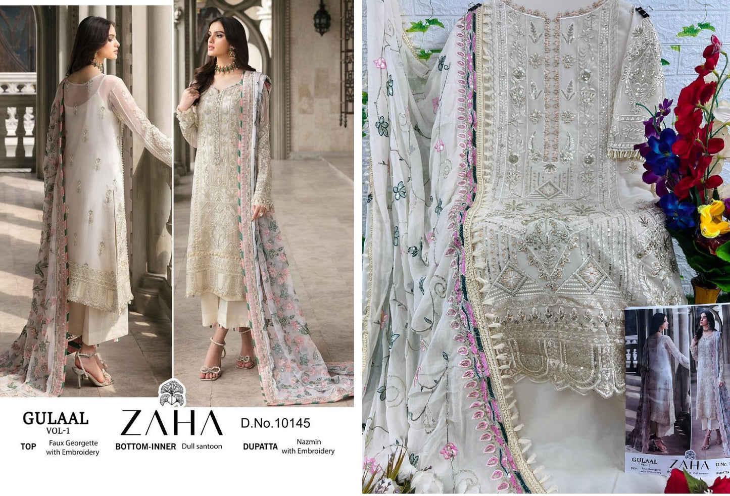 10145 Gulaal Vol 1 Zaha Pakistani Salwar Suits