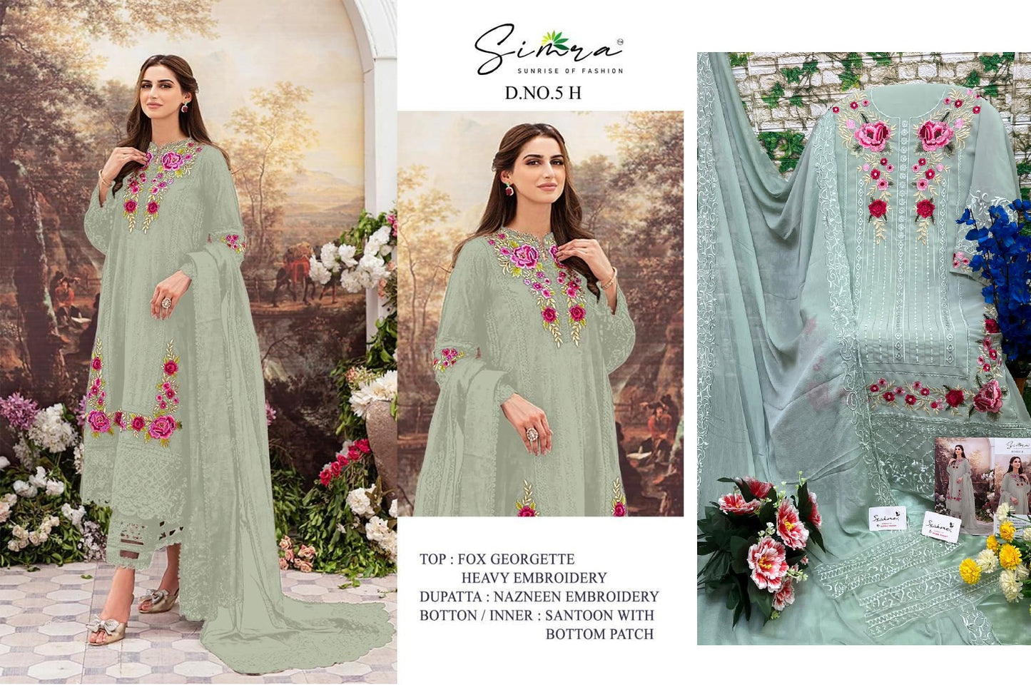 5-H Simra Pakistani Salwar Suits