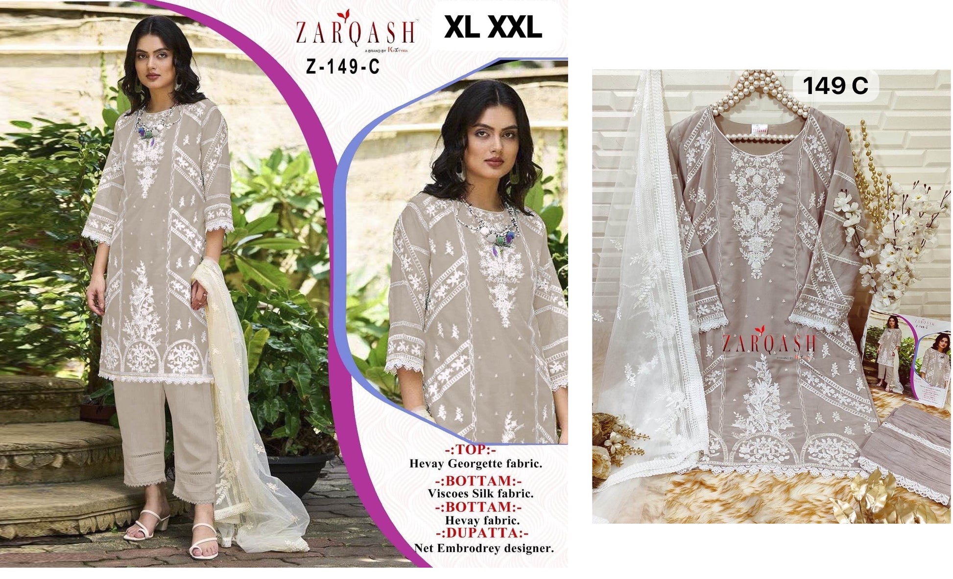 Z-149C Zarqash Pakistani Readymade Suits