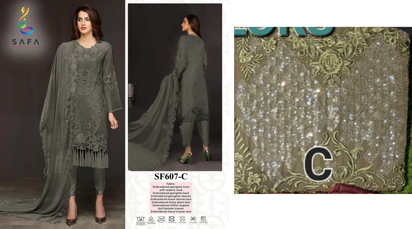 607C Safa Creation Pakistani Salwar Suits
