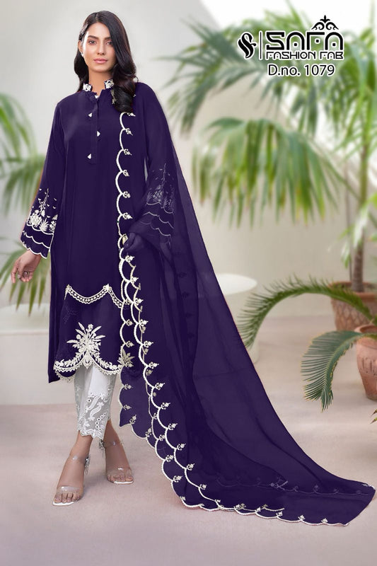 1079Wine Safa Fashion Fab Pakistani Readymade Suits