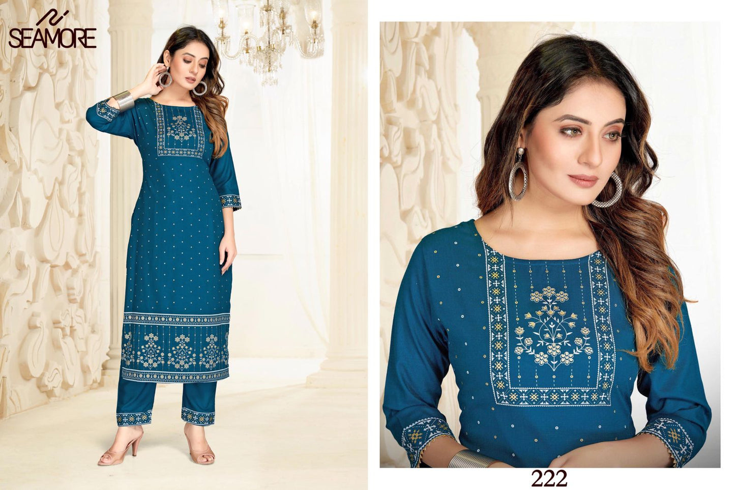 222 Moonmoon Seamore Kurti Pant Set