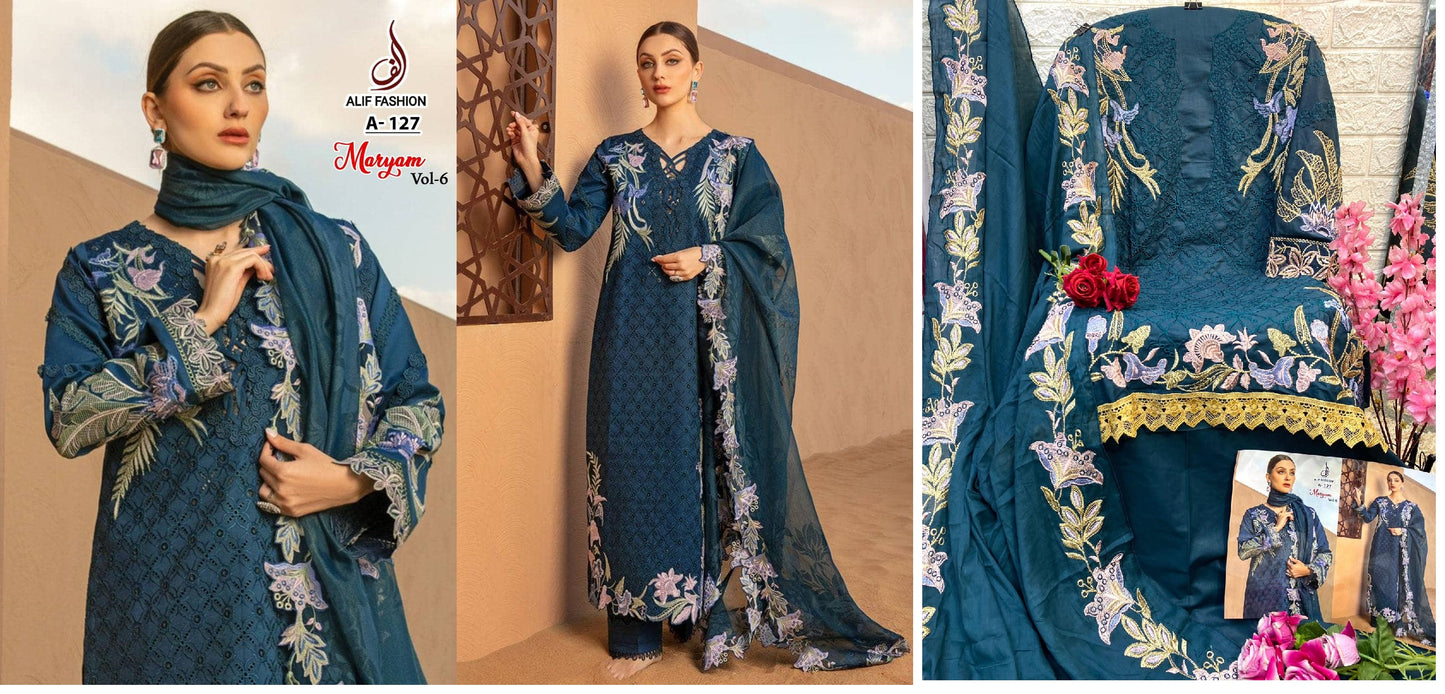 A-127 Maryam Vol 6 Alif Fashion Pakistani Salwar Suits