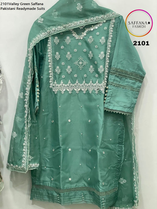 2101Valley Green Saffana Pakistani Readymade Suits