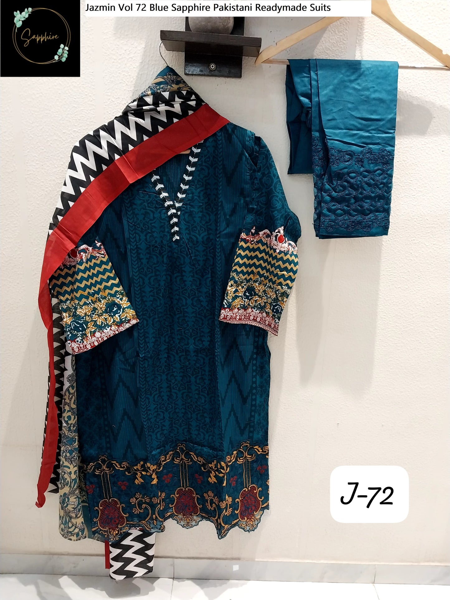 Jazmin Vol 72 Blue Sapphire Pakistani Readymade Suits
