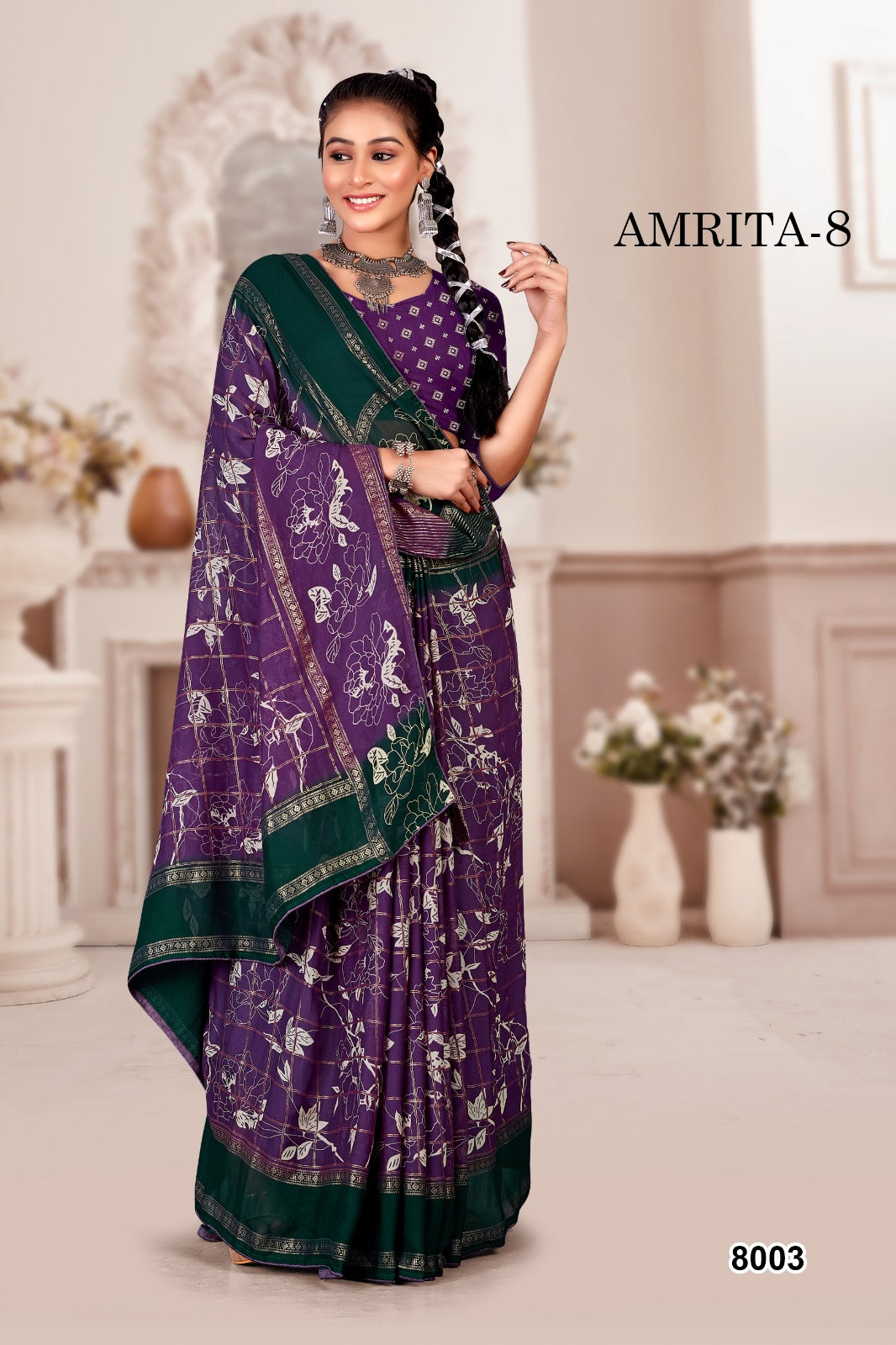 8003 Amrita Vol 8 Mahamani Creation Sarees