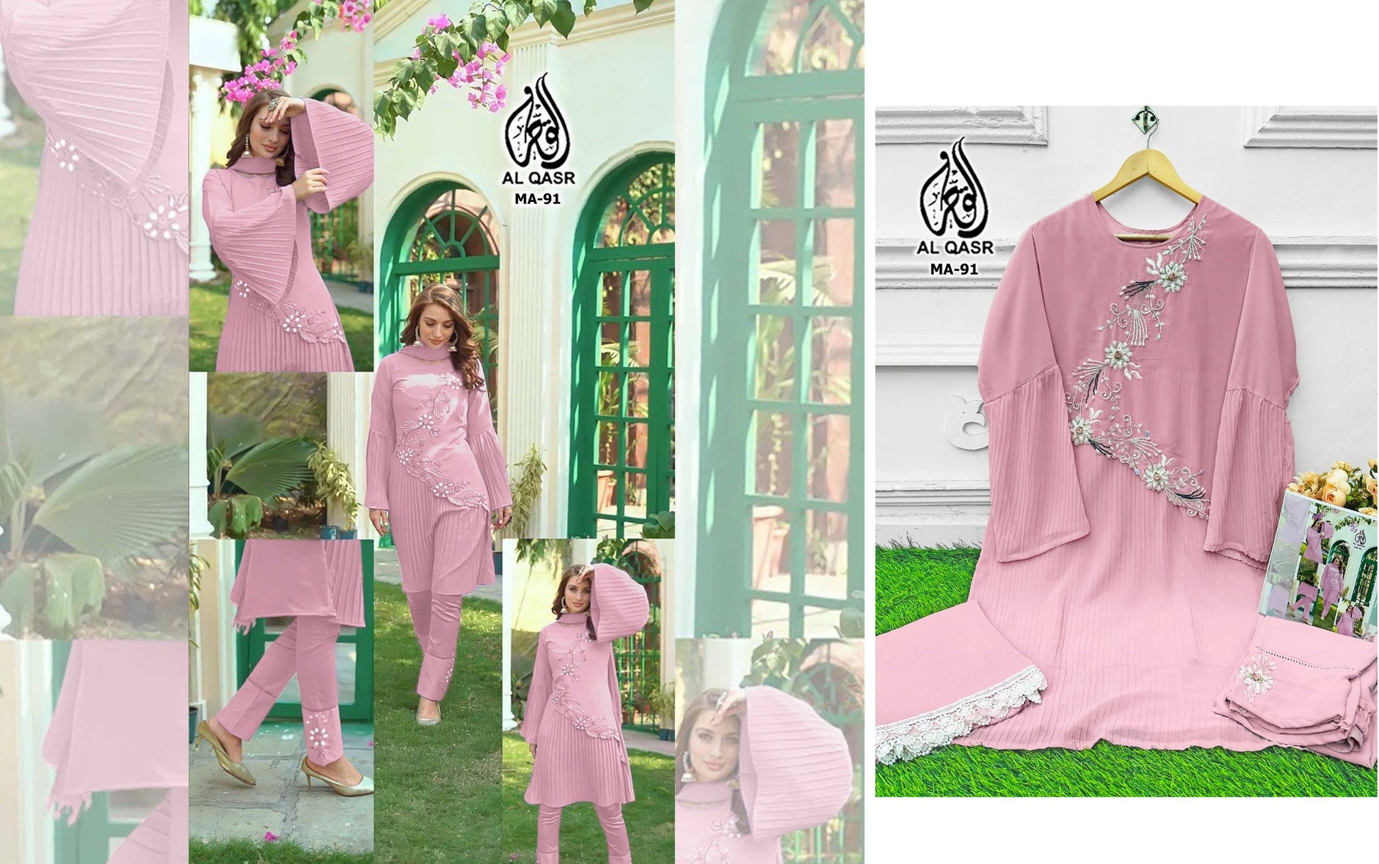Ma-91Pink Al Qasr Pakistani Readymade Suits