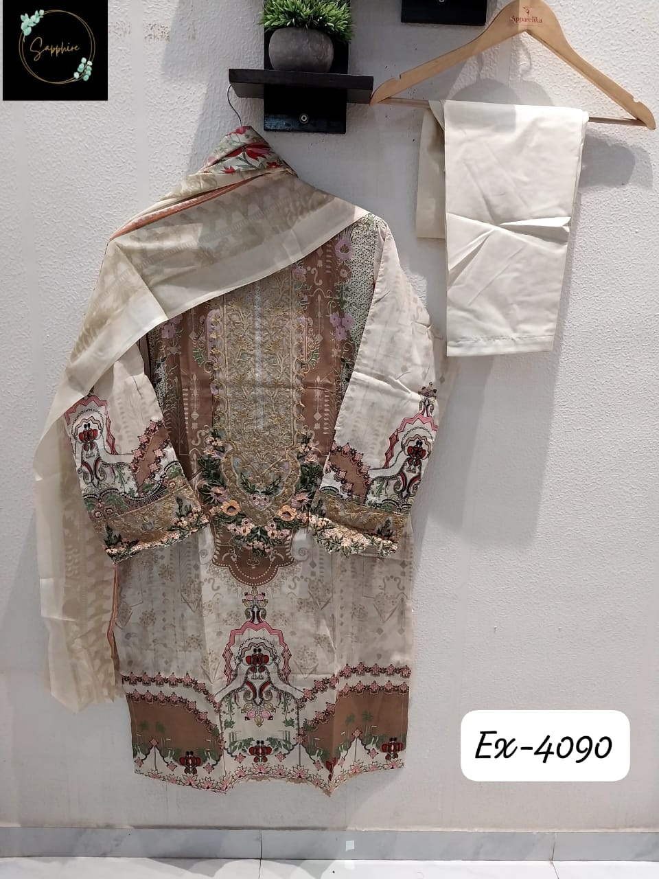 Vol 4090 Gray Sapphire Pakistani Readymade Suits