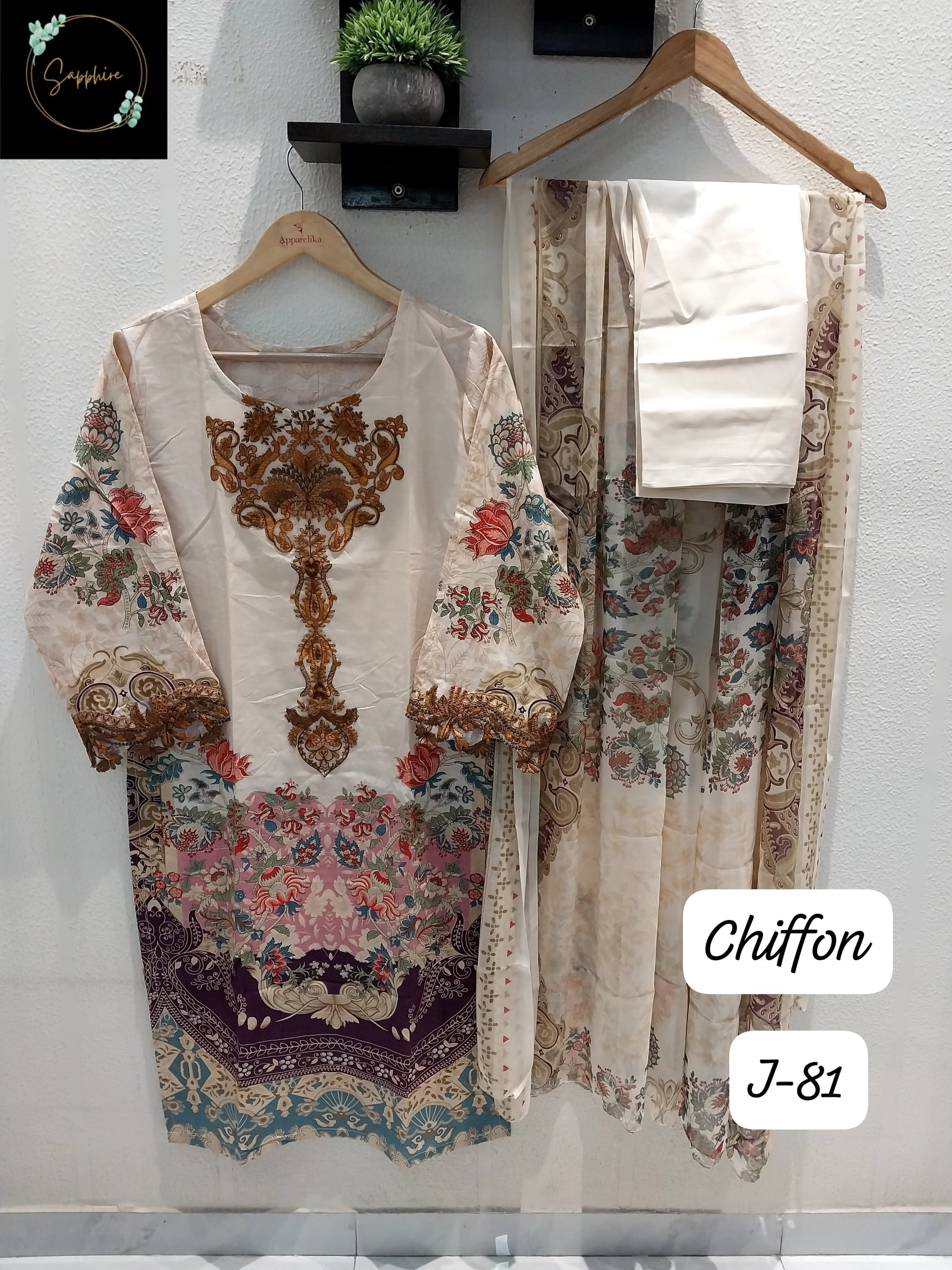 Jazmin Vol 81 Cream Sapphire Pakistani Readymade Suits