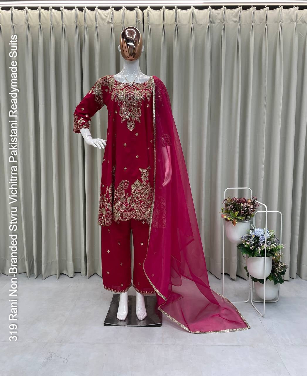 319 Rani Non-Branded Stvru Vichitrra Pakistani Readymade Suits