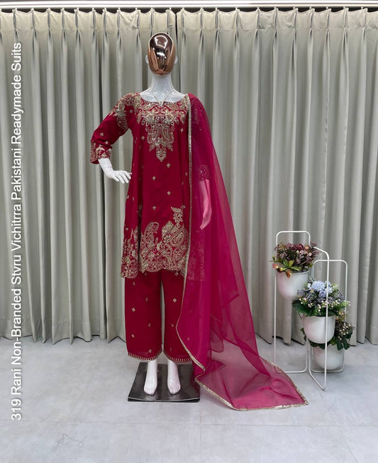 319 Rani Non-Branded Stvru Vichitrra Pakistani Readymade Suits