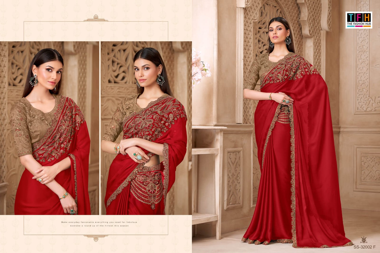 32002-F Silver Screen Tfh Satin Silk Sarees