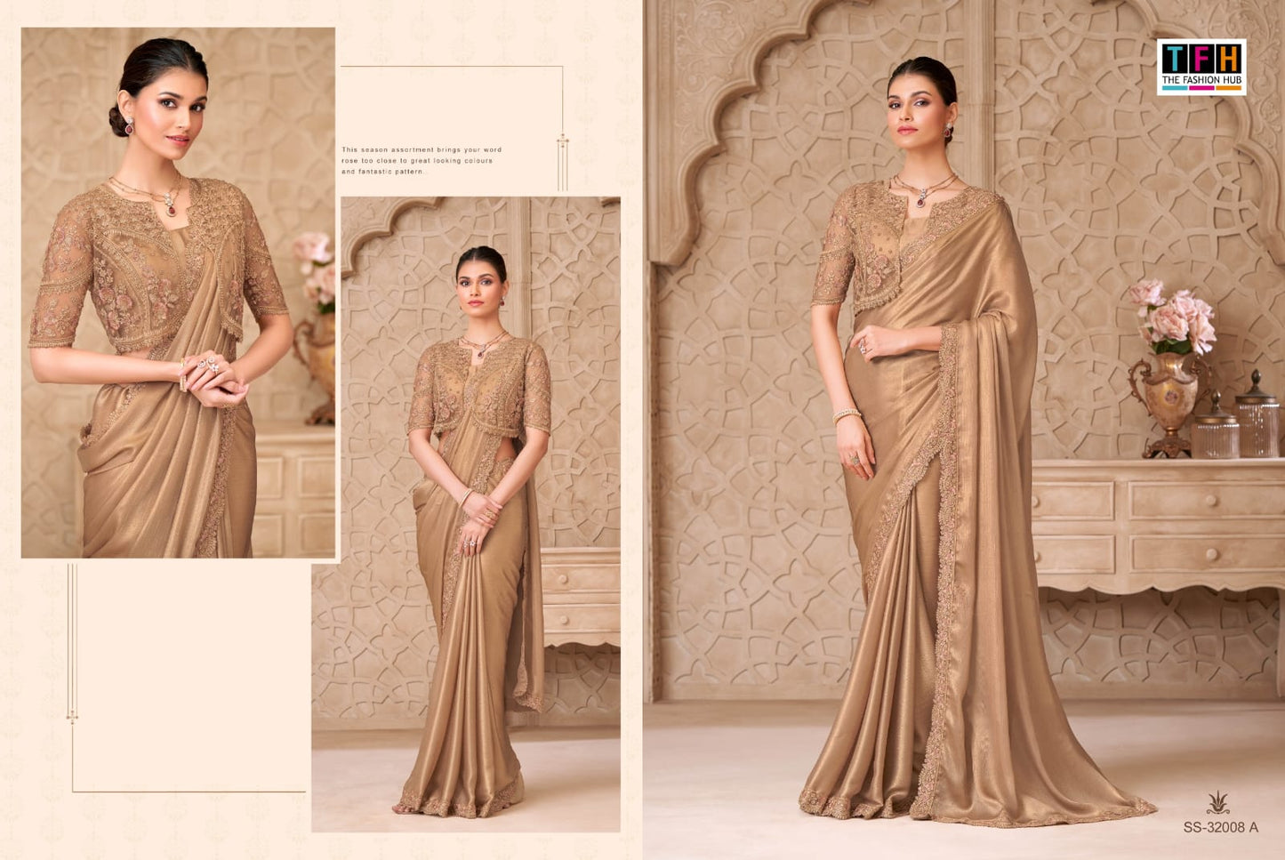 32008-A Silver Screen Tfh Satin Sarees