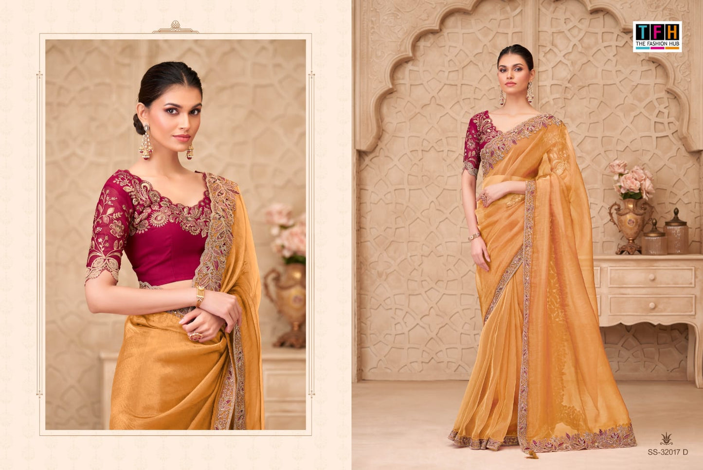 32017-D Silver Screen Tfh Georgette Sarees