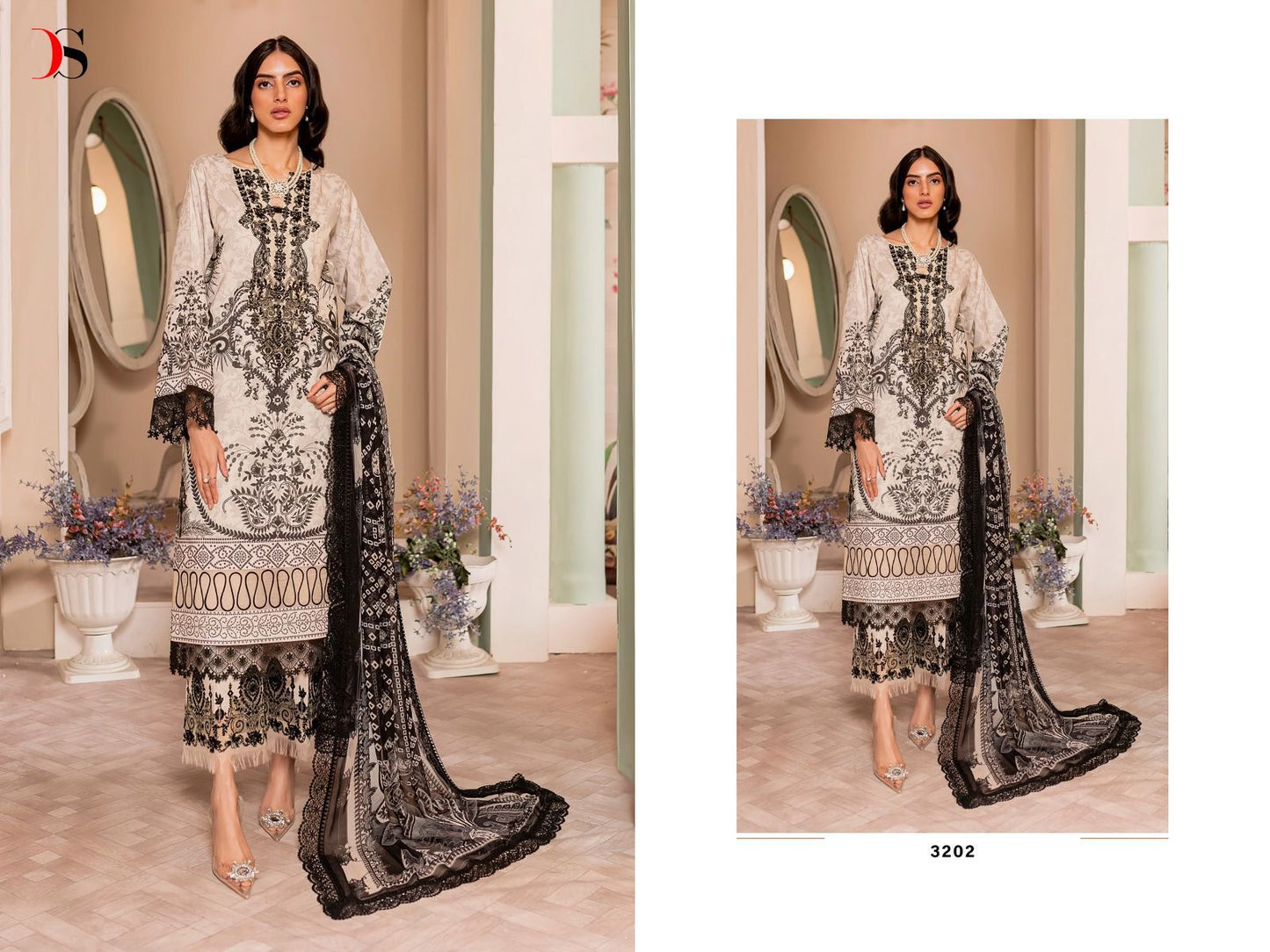 3202 Deepsy Printed Pakistani Patch Suits