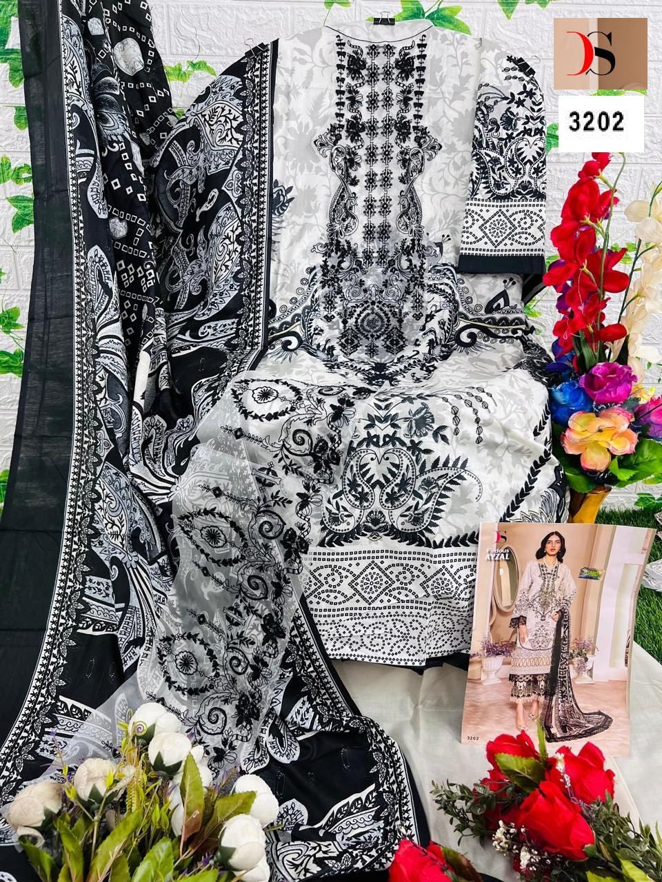 3202 Deepsy Printed Pakistani Patch Suits