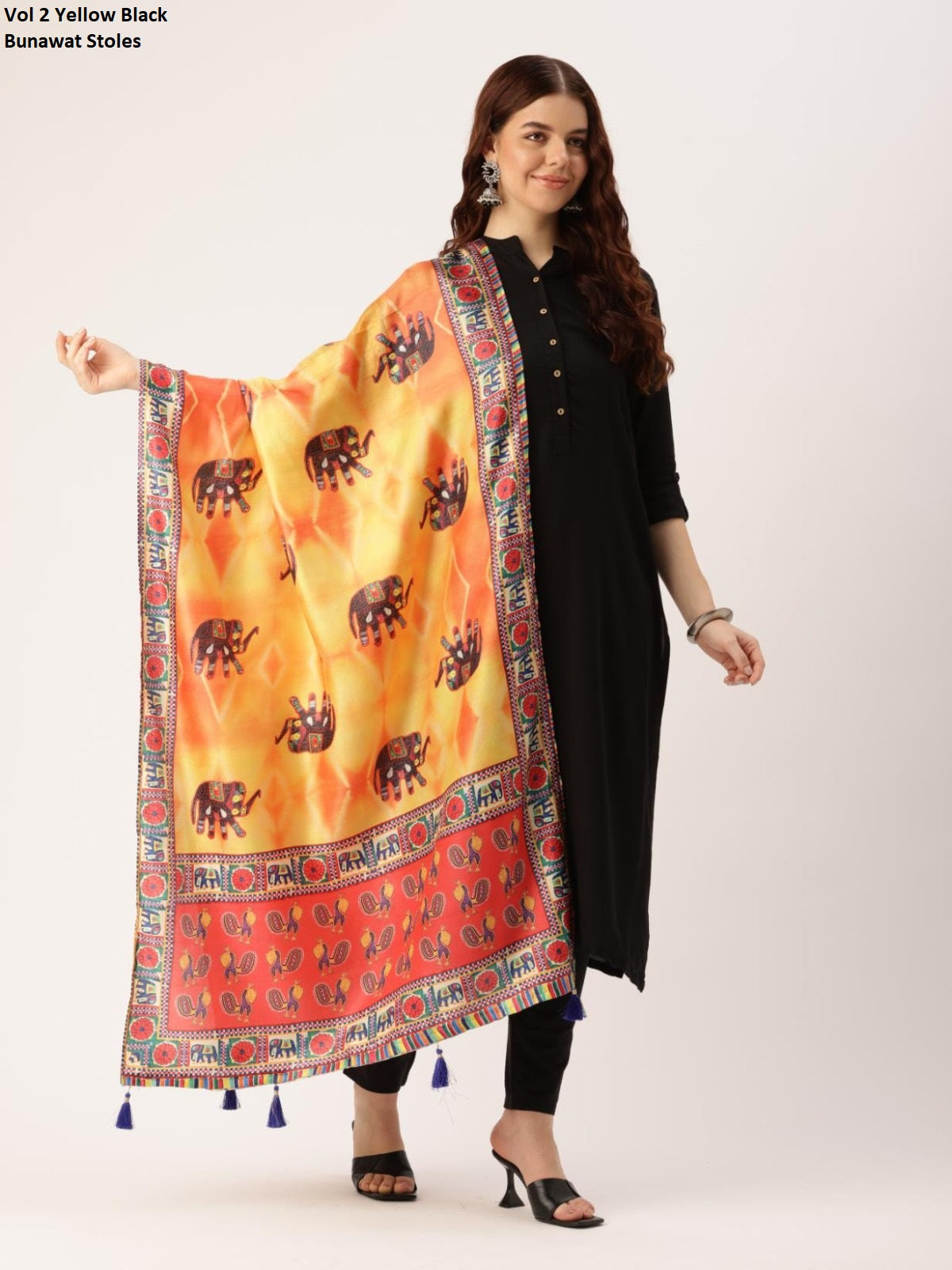Vol 2 Yellow Black Bunawat Stoles