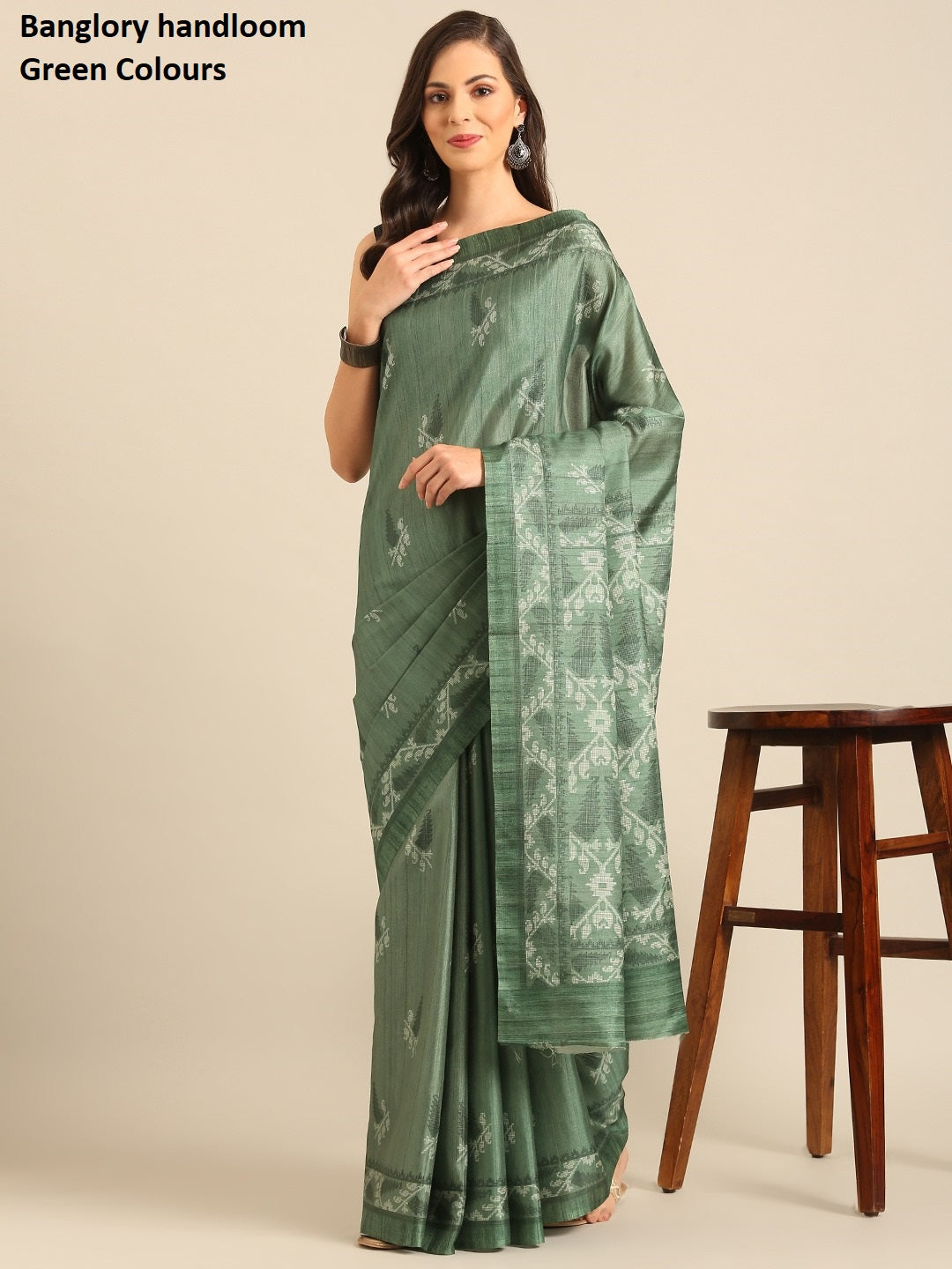 Banglory Handloom Green Bunawat Sarees