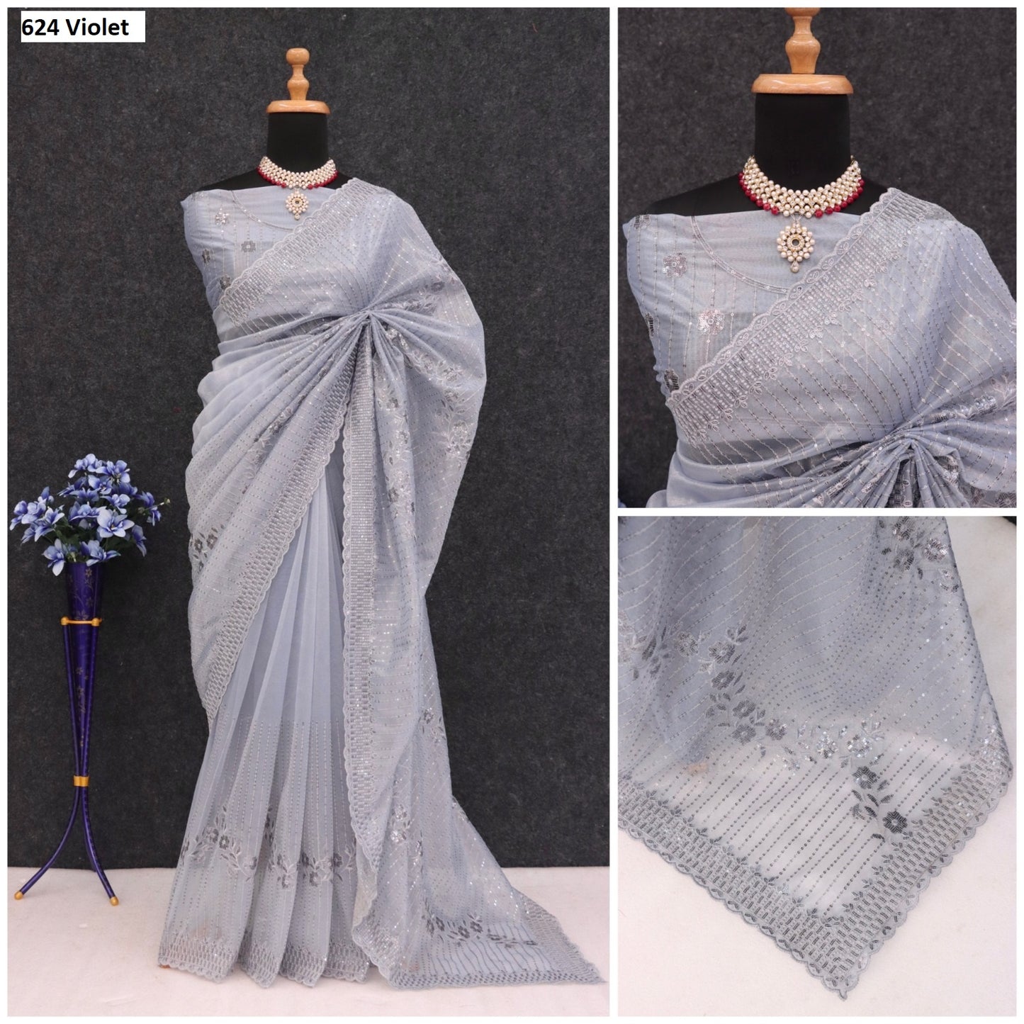 624 Violet Jr Creation Sarees