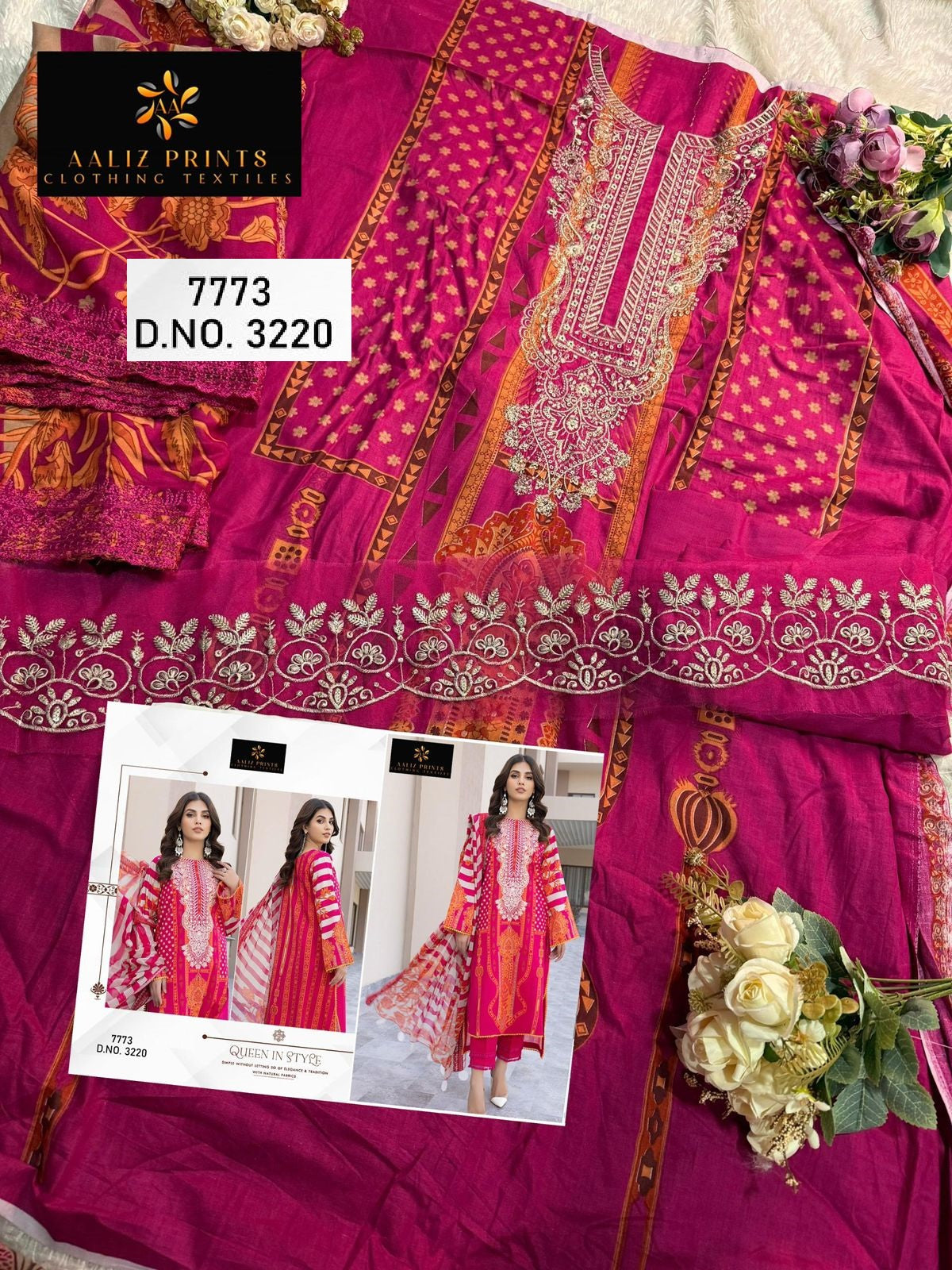 3220 Aaliz Print Embroidery Pakistani Salwar Suits
