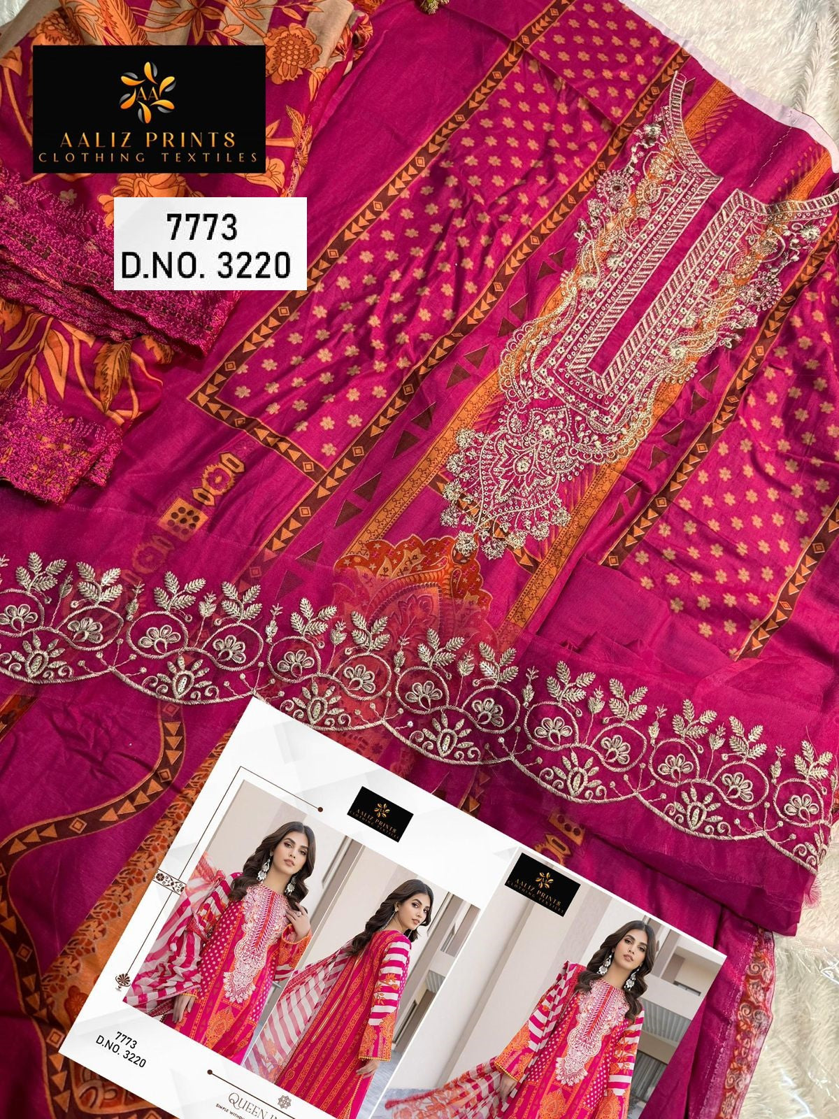 3220 Aaliz Print Embroidery Pakistani Salwar Suits