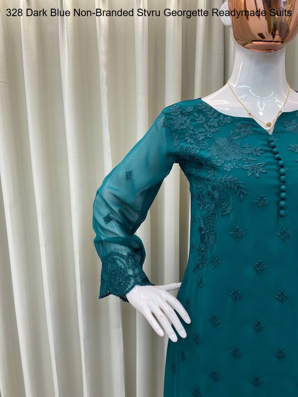 328 Dark Blue Non-Branded Stvru Georgette Readymade Suits
