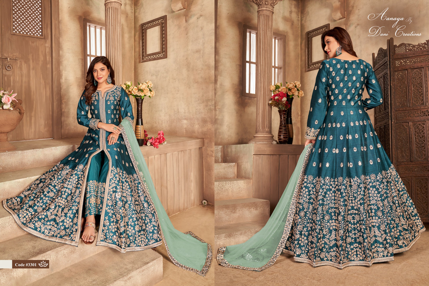 3301 Aanaya Vol 133 Dani Creation Art Silk Unstitched Suits