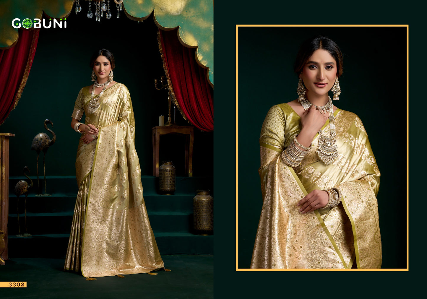 3302 Shreemati Gobuni Satin Silk Sarees
