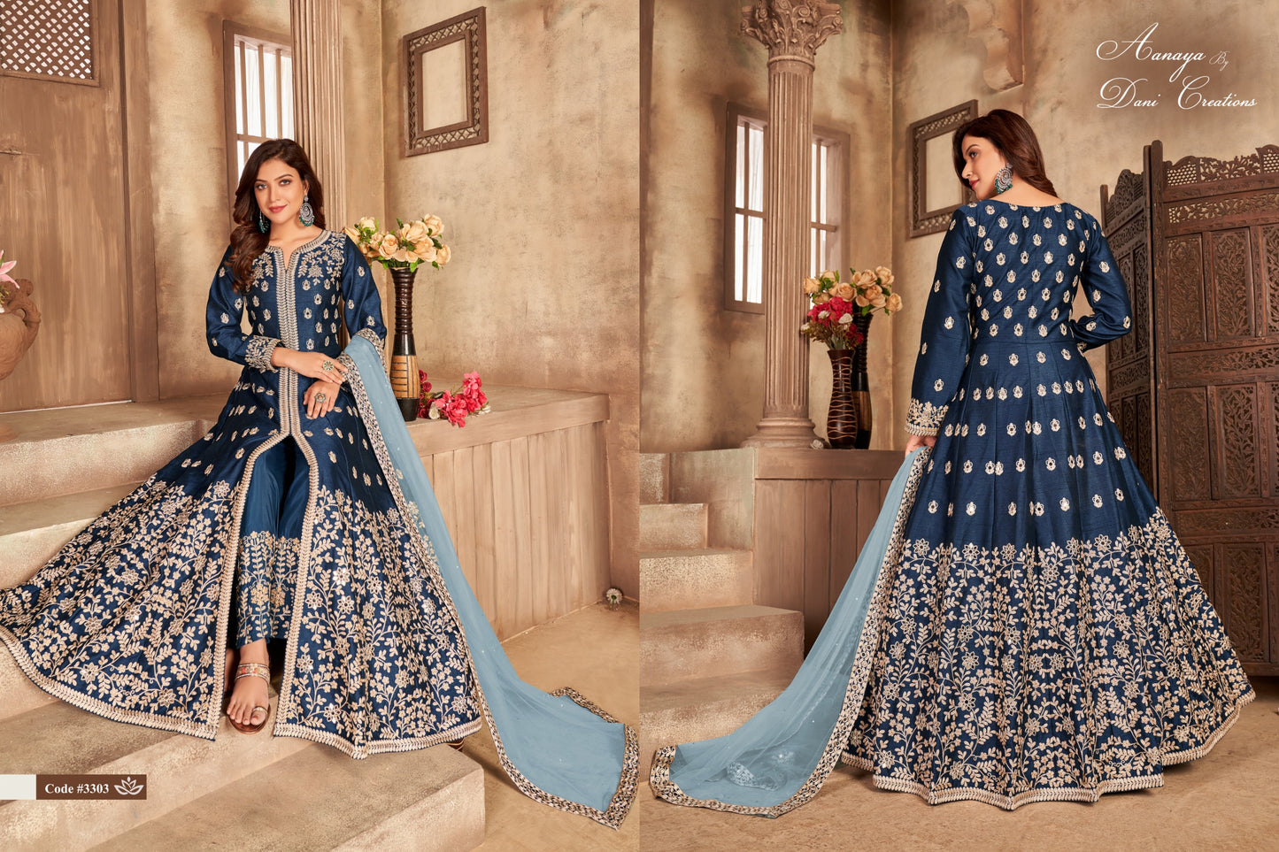 3303 Aanaya Vol 133 Dani Creation Art Silk Unstitched Suits