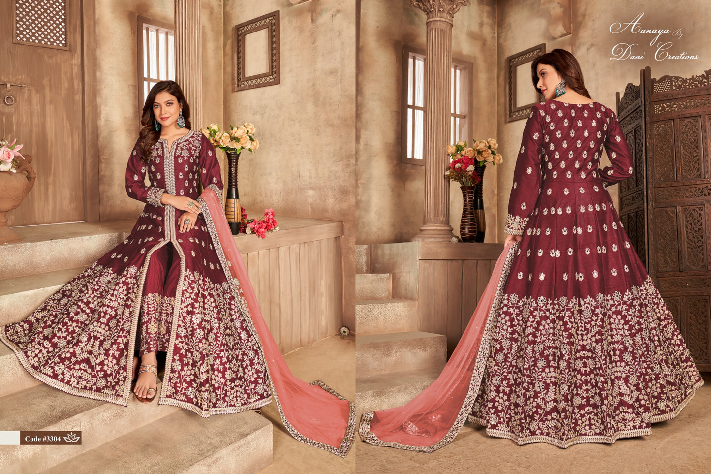 3304 Aanaya Vol 133 Dani Creation Art Silk Unstitched Suits