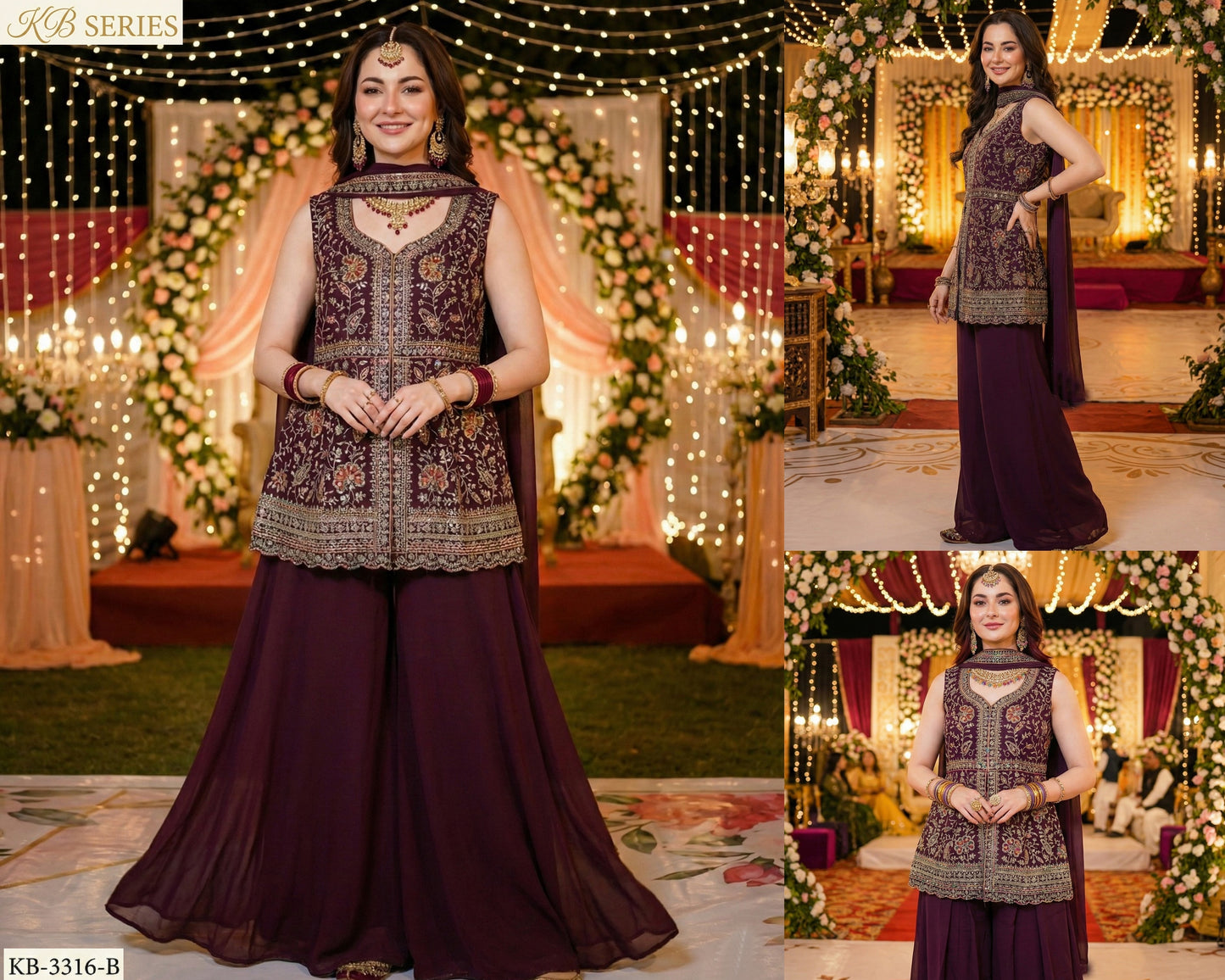 3316-B Kb Series Heavy Georgette Readymade Suits