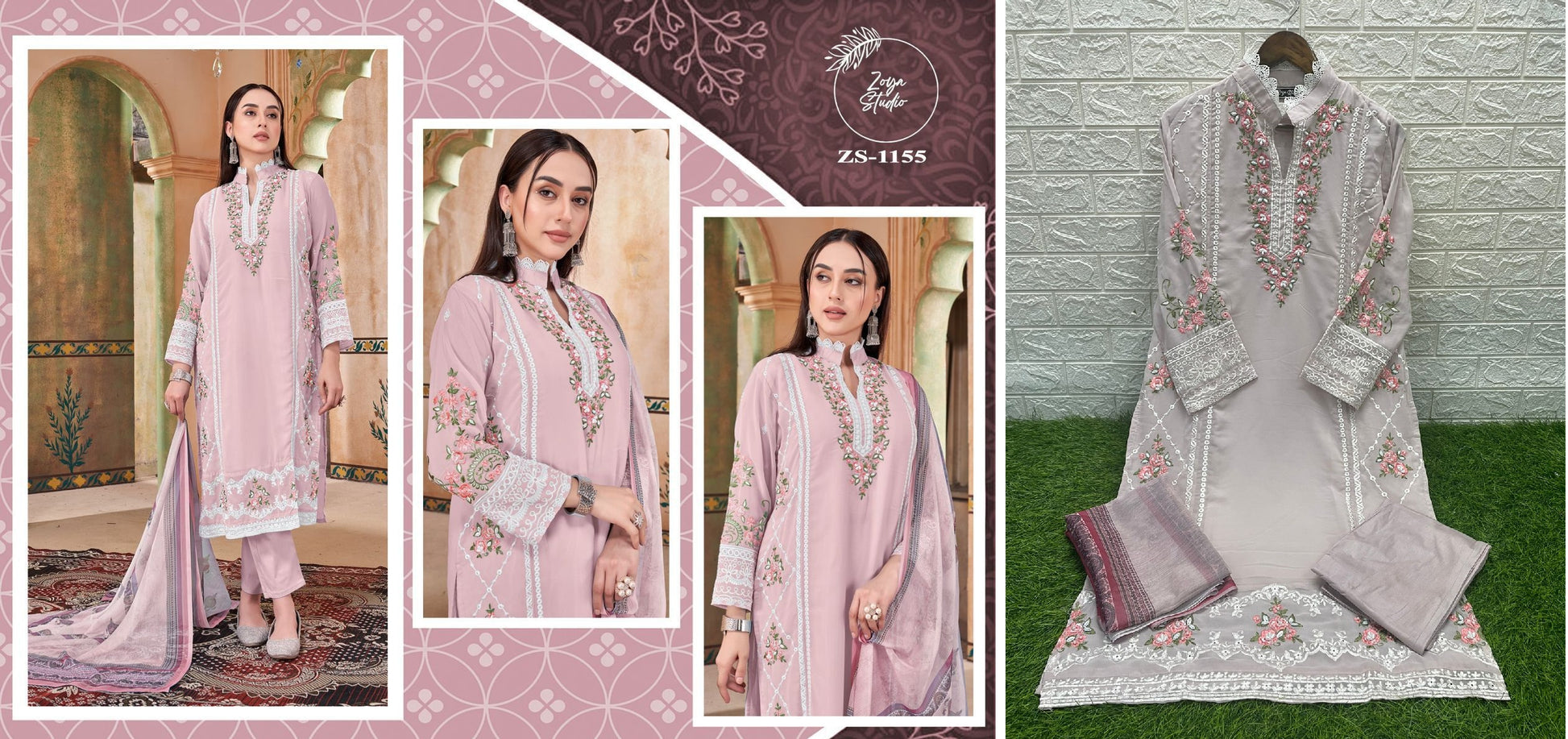 1155 Pink Zoya Studio Pakistani Readymade Suits