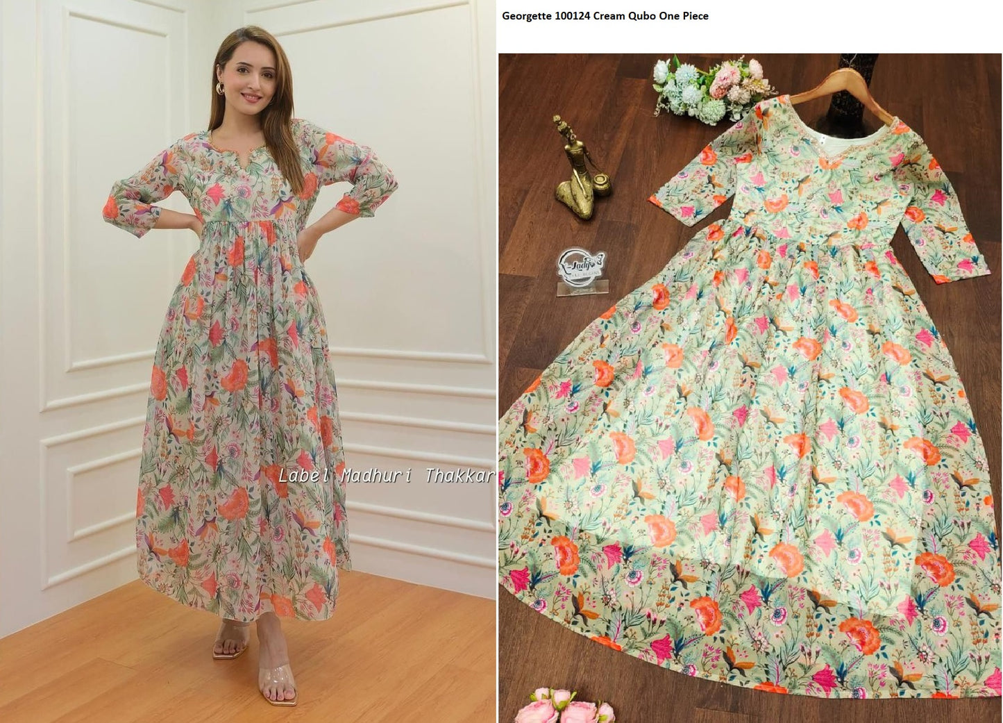 Georgette 100124 Cream Qubo One Piece