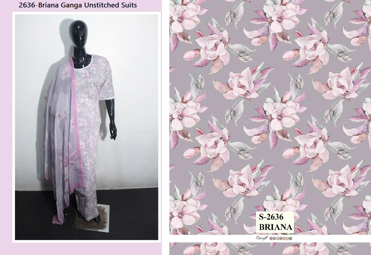 2636-Briana Ganga Unstitched Suits