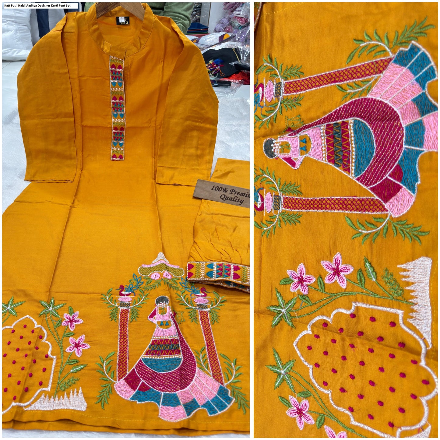 Katt Putli Haldi Aadhya Designer Kurti Pant Set