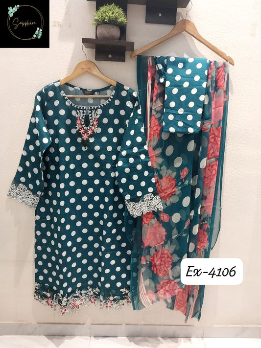 4106 Valley Green Sapphire Pakistani Readymade Suits