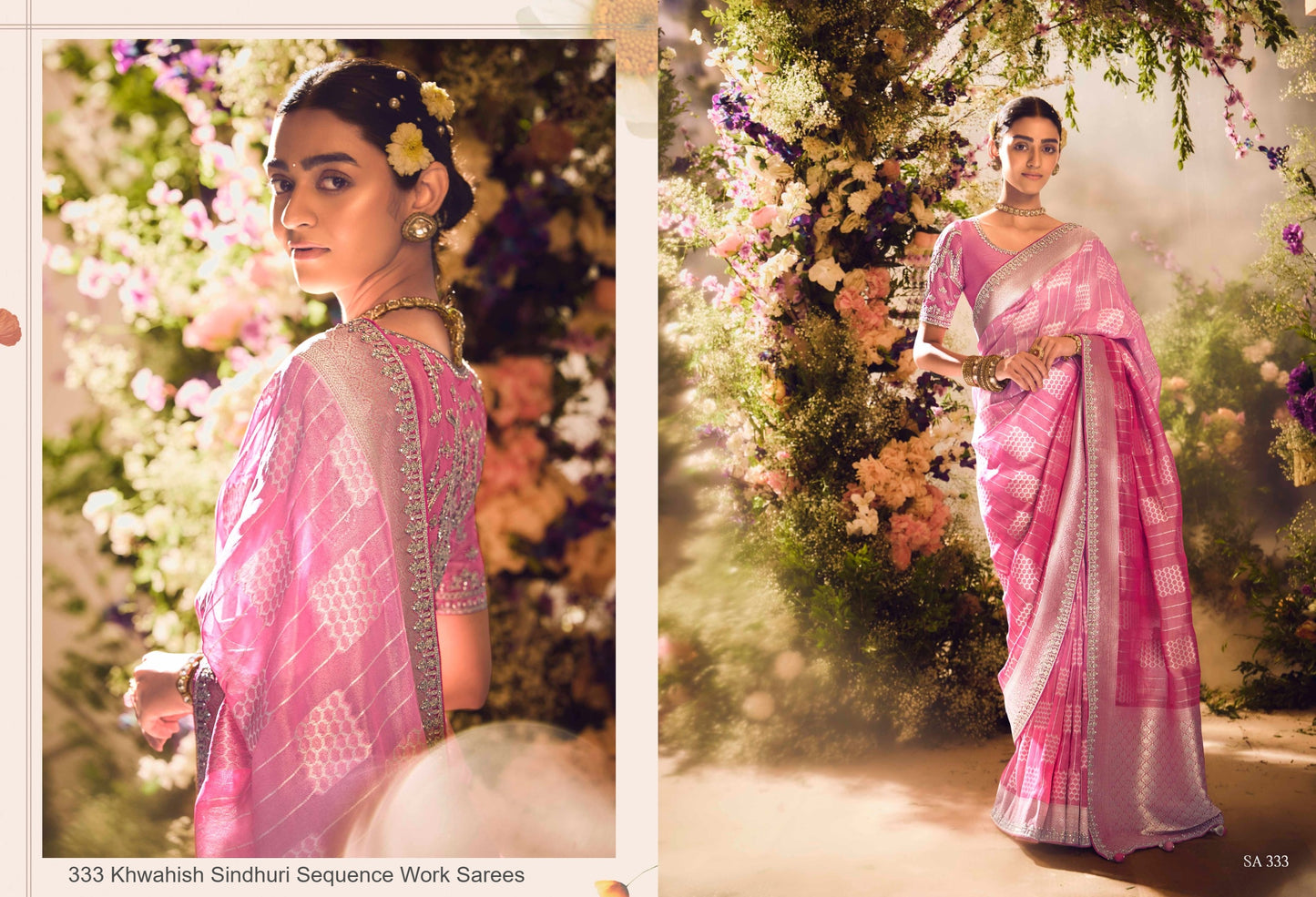 333 Khwahish Sindhuri Sequence Work Sarees