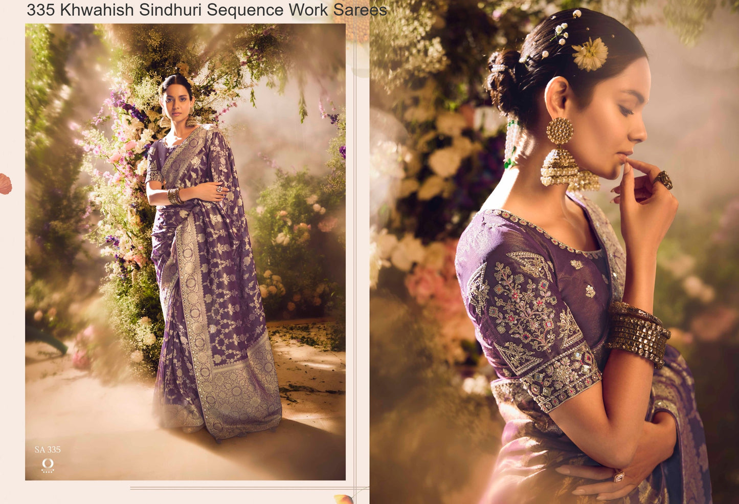 335 Khwahish Sindhuri Sequence Work Sarees