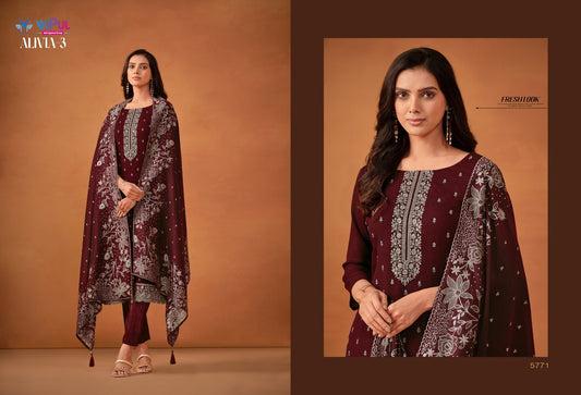 5771 Alivia Vol 3 Vipul Unstitched Suits