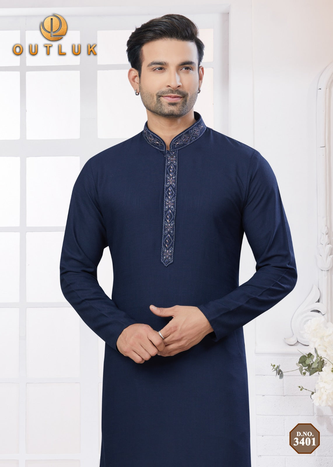 3401 Wedding Collection Vol 34 Outluk Pure Cotton Mens Kurta Pyjama