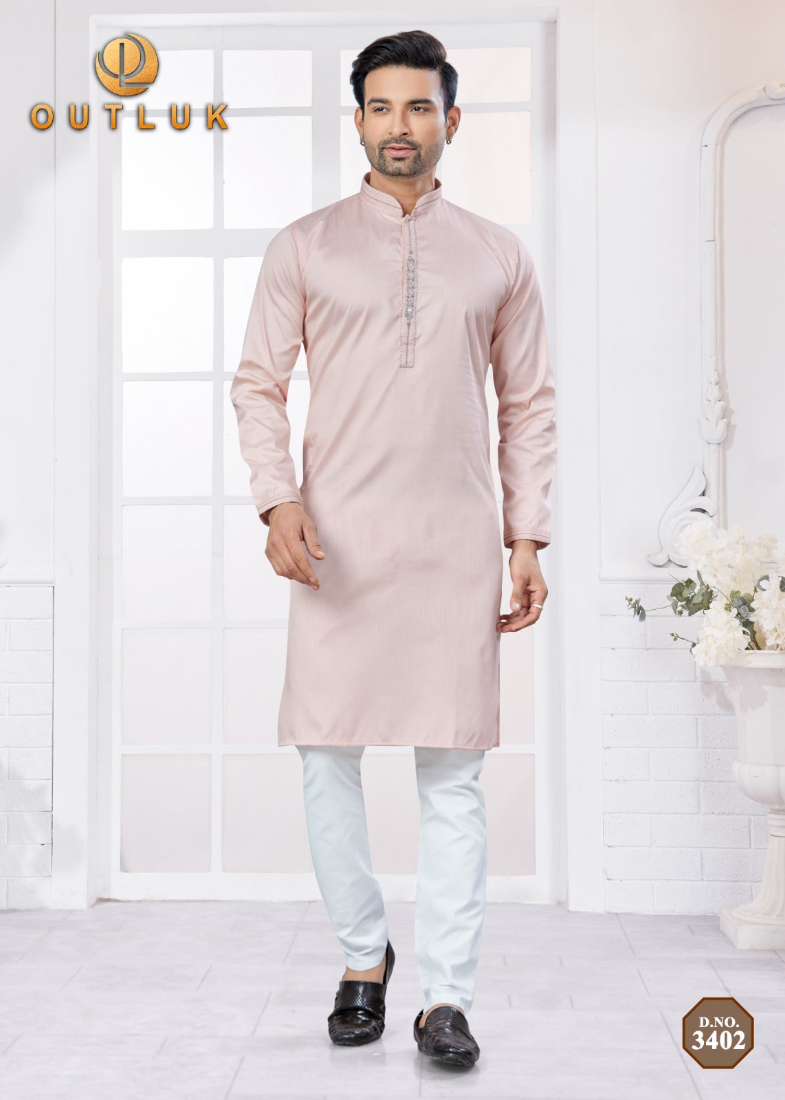 3402 Wedding Collection Vol 34 Outluk Pure Cotton Mens Kurta Pyjama