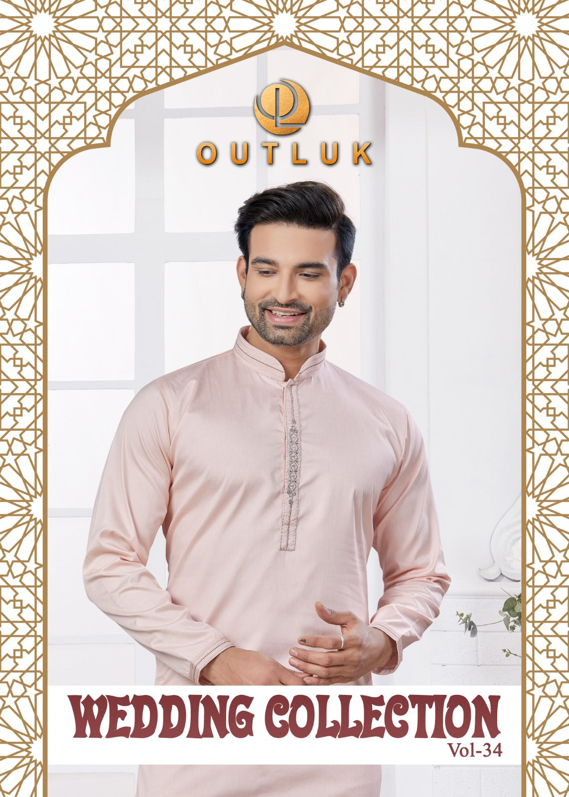 3402 Wedding Collection Vol 34 Outluk Pure Cotton Mens Kurta Pyjama